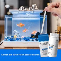 Bandelettes de Test pour Aquarium 6 en 1, Kit de Test pour Aquarium à 100 bandes pour tester le PH, le Nitrite, le Nitrate et le chlore général