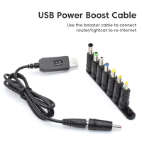 Kabel Pengisi Daya USB ke Jack DC 5V ke DC 9V/12V Boost Converter 8 Adaptor Kabel Pengisi Daya untuk Router Wifi Kipas Mini Speaker