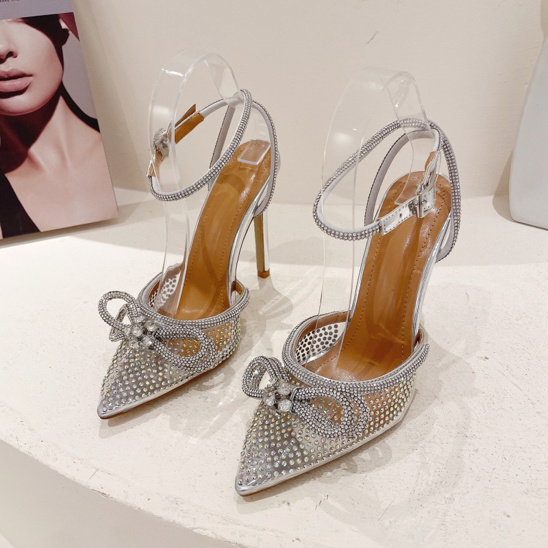 サンダル・ミュール Bling bling cubic strap venice mule heel (7 cm, 3 COLOR) ENVIE-MULTI RHINESTONE STILETTO MULE | AZALEA WANG