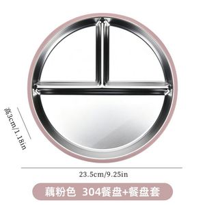 Plaques en acier inoxydable pour enfants Plaque d'aspiration en silicone non toxique écologique pour enfants Plaques en acier inoxydable pour enfants avec aspiration - Product Image 3