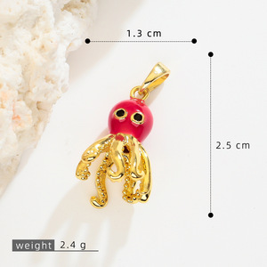 Nouvel Arrivage HD508 2026 Pendentif Pieuvre <span class=keywords><strong>Calamar</strong></span> Vie Marine en Or 18K et Émail pour Fabrication <span class=keywords><strong>de</strong></span> Colliers et Bijoux d'Oreilles DIY Vente en Gros - Product Image 3