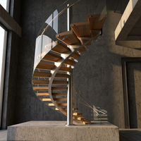 Nouvelle Escalier Moderne de Luxe Intérieur à Monopoteau avec Rampe en Verre, Conception Intelligente, Fournisseur Chinois