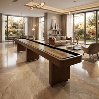 Table de jeu de shuffleboard sur mesure en bois massif de 9 pieds sur 12 pieds avec pieds en bois massif OEM pour salle de jeux et bar