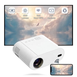 Proyector 4K con Sistema Android 11 y Enfoque Automático Keystone, WiFi 6, BT, 400 ANSI Lúmenes, 1080P Nativo, para Cine en Casa y Exteriores - Product Image 1
