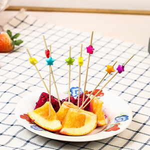 Stuzzicadenti in bambù a forma di stella, stuzzicadenti in bambù naturale <span class=keywords><strong>per</strong></span> antipasti torta di frutta - Product Image 5