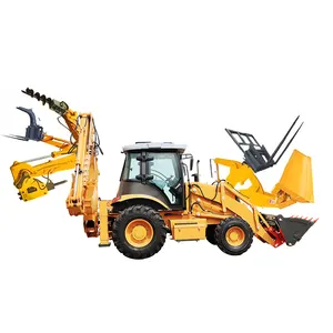 4 in 1 Bewegung Luyu-388 Schlepp bagger zum Verkauf Identischer Bagger lader YUCHAI Motor Kompakt traktor mit Lader und Bagger lader