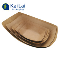 Barquettes jetables en papier biodégradables en gros pour sushis, assiettes de service en forme de bateau pour aliments, en stock