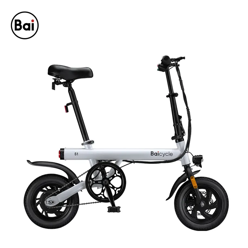 Xiaobai Baicycle S1 250W Có Thể Gập Lại Điện Road Fat Bike 12 Inch Xe Máy Pin Lithium Di Động Hai Bánh Xe Đạp Đường