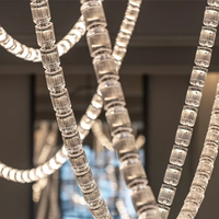 Luminaire suspendu personnalisé de luxe en cristal pour hôtel, villa, hall duplex, salon, escalier