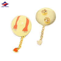 Longzhiyu — épingles à chaîne professionnelle en émail, 200 pièces, fabrication de dessins animés, Badges à Double chaîne pour cadeaux promotionnels, 15 ans