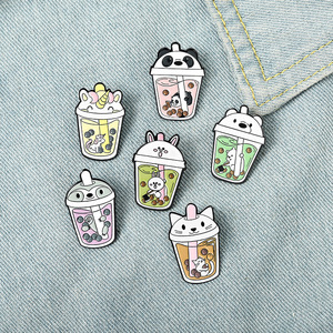 Pin de solapa con forma personalizada para bebidas, vaso para beber con forma de boba, de metal, esmalte suave, para el té y la leche - Product Image 3