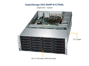 Para SuperStorage 5049P-E1CTR36L, Super, montaje en rack 4U, enchufe único P (LGA 3647) - Product Image 2