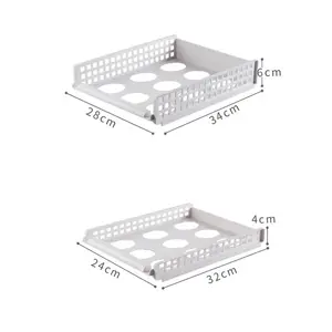 可堆叠滑动衣物收纳篮衣柜收纳架厨房冰箱收纳器杂物架