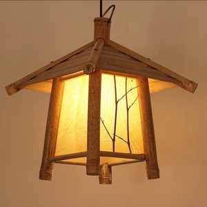 Lampe suspendue carrée en bambou japonais, Led E27, commande par interrupteur, pour salon de thé, restaurant, éclairage Zen, 40x37cm, 40x52cm - Product Image 3