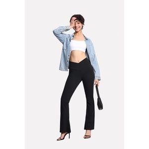 FOXA Women's High Waist <b>Flare</b> <b>Leggings</b> With Tummy Control Yoga Pants Bootcut Bell Bottom Workout Pants - Product Image 4