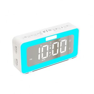 Stylish Modern RGB LED Night Light Alarm <b>Clock</b> Loud Sound Calendar Digital Electronic <b>Desk</b> <b>Clock</b> for Bedrooms Home Decoration - Product Image 1