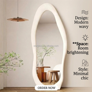 <span class=keywords><strong>Espejo</strong></span> de Maquillaje Moderno de Franela, <span class=keywords><strong>Ondulado</strong></span>, de Cuerpo Entero, Grande, Decorativo, para Dormitorio, <span class=keywords><strong>Espejo</strong></span> Cosmético de Pie para el Hogar - Product Image 2