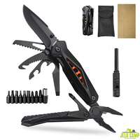 Kit d'outils multifonction portable 29-en-1 : Pince à découper, tournevis, couteau de survie et équipement de secours pour le camping en extérieur