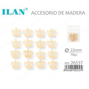 Accessorio Corona in Legno Ilan 22mm 16pz per Decorazioni Artigianali - Product Image 3