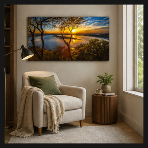 Impression sur toile de paysage forestier ensoleillé, art mural en cristal, image de forêt verte pour spa, couloir, salon, bureau, intérieurs calmes - Product Image 2