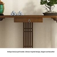Nouvelle table console de style chinois à plateau incurvé, design multifonctionnel inspiré de l'antiquité, en bambou, pour entrée ou comme table d'autar pour la maison