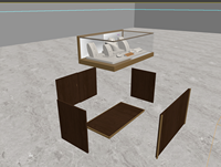 Vitrine modulaire personnalisée en verre avec grain de bois, verrouillable, miroir arrière, éclairage LED, design écologique |   Knock-Down