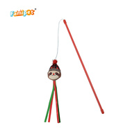 Famipet Fabricant, Vente en gros personnalisée, Jouet interactif pour chaton et bâton de chat à chatouiller, design thème Noël, avec herbe à chat