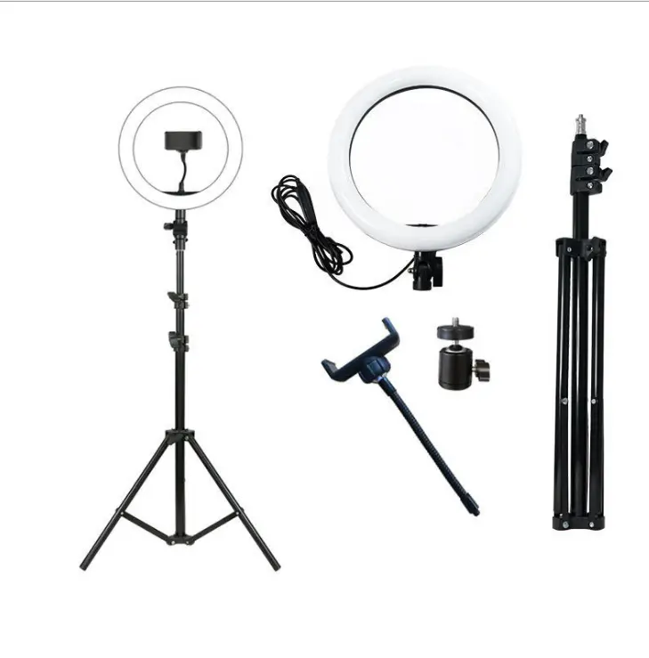Sıcak satış 12 inç selfie halka ışık ile ucuz fiyat tripod standı daire lambası kamera tripodu tripod standı fotoğrafçılık aydınlatma için