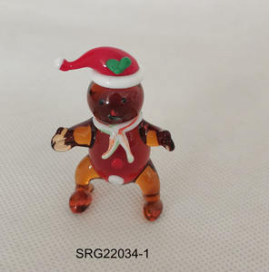 Precio arte vidrio animal <span class=keywords><strong>Murano</strong></span> vidrio hecho a mano <span class=keywords><strong>Murano</strong></span> soplado Navidad muñeco de nieve adornos - Product Image 2