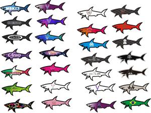 26 Autocollants de requin personnalisés, tendance, écologiques, imperméables, sérigraphie 3D, Flag Gertrude CP Jul Omerta Vrunk Paul Shark Holiday - Product Image 2