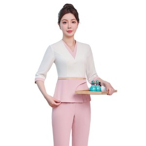 Elegant Beauty Salon Uniform Women Summer 2025 Polyester Skirt Suit For Spa Foot Massage Technician Elegant Temperament Pocket - Product Image 5