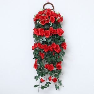 <b>Artificial</b> Rose Vines <b>Hanging</b> <b>Basket</b> Silk Flower Wall Decor For Wedding Home Decoration - Product Image 6