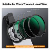 Abrazadera Universal para Teléfono con Rosca de 67 mm de K&F Concept, con Filtro ND2-32 Ajustable de la Serie K, Recubierto con un Paño de Limpieza al Vacío