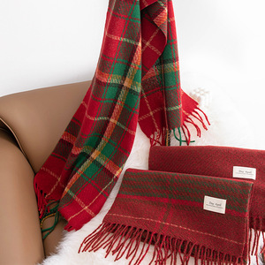Long Plaid <strong>Scarf</strong> Winter Warm Muffler <strong>Scarf</strong> Fashionable Versatile <strong>Scarf</strong> Polyester <strong>Cashmere</strong>-<strong>like</strong> Material - Product Image 3