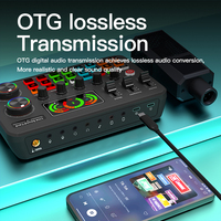 Carte son live brevetée F996MAX, interface audio, batterie intégrée 1200mAh, 6h d'autonomie, 12 effets, OTG, suppression du bruit sans fil