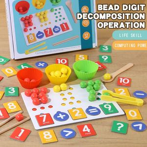 Montessori Wooden Cardboard <b>Clip</b> Beads Color Sorting Game Colorful Number Cognitive Development Math Toy Kindergarten - Product Image 1