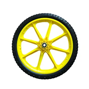 17 20 inch Plastic Rim Non-slide Solid PU Foam Flat Free Wheels with Flat-Free Tire and 12 16 19 20mm Carbon Steel Ball Bearing