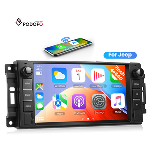 Radio para Auto Android Podofo de 7 Pulgadas y 4+64 GB para <span class=keywords><strong>Jeep</strong></span> Wrangler Compass Grand Cherokee con Carplay y Android Auto, GPS, WiFi, BT, FM, RDS - Product Image 1
