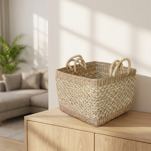 Panier de rangement en forme d'animal en fibres végétales de luxe HC 4802 avec poignées, écologique, multifonctionnel, décoration d'intérieur - Product Image 1