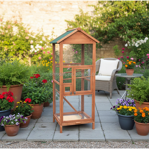 กรงนกพิราบทำจากไม้ SDB005กรงนกมีลวดลายพร้อมขาตั้งสำหรับนกคอกแคเทิล - Product Image 3