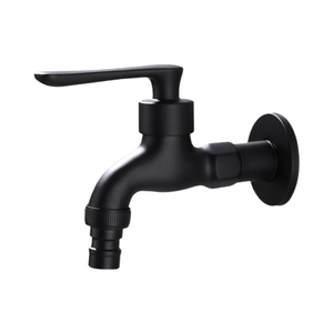 Robinet mural <span class=keywords><strong>en</strong></span> laiton poli noir NES-JD1 avec poignée <span class=keywords><strong>en</strong></span> <span class=keywords><strong>zinc</strong></span> pour machine à laver/lavabo et évier à serpillière - Product Image 1