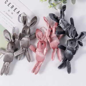 Velours coréen souhaitant pendentif éternel Bouquet poupée lapin sac à dos clé peluche jouet accessoires - Product Image 3