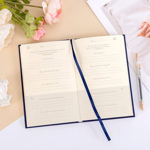 Journal en <span class=keywords><strong>lin</strong></span> personnalisé couverture rigide Gratitude Journal A5 fournitures scolaires journal de fantaisie beau Journal de bonne qualité - Product Image 5