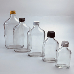 Flacon carré plat en verre de 100 ml, 200 ml, 250 ml, 350 ml avec bouchon à vis pour spiritueux, whisky, vodka, <span class=keywords><strong>rhum</strong></span>, gin - Product Image 4