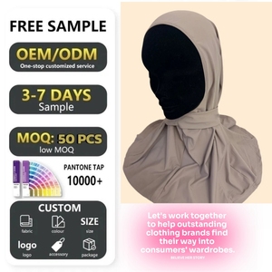 Hiyab Étnico Islámico, Transpirable, de Jersey Premium, Personalizado, Gorro <span class=keywords><strong>Ninja</strong></span> Musulmán, Hiyab con Botón Trasero para Mujeres Musulmanas - Product Image 6