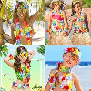 Venta al por mayor decoraciones coloridas del partido Falda de baile de arena Hawaiano Leis Luau decoraciones del partido Set fiesta Cosplay decoraciones - Product Image 6