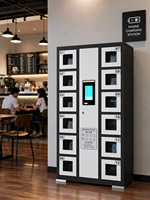 Casillero Inteligente de Carga para Teléfonos con 12 Puertas y Ventanas de Acrílico, Gabinete de Almacenamiento sin Llave de Autoservicio para Vestíbulo de Oficina y Gimnasio