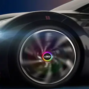 Lampu Led levitasi magnetik mobil, Logo mobil penutup Hub roda Emblem Floating kompatibel digunakan untuk Benz Untuk Toyota
