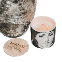 Bougies en pot en céramique classiques de luxe en gros, logo personnalisé, désodorisant, longue durée de combustion, décoration intérieure, bougies votives pour fêtes et bars