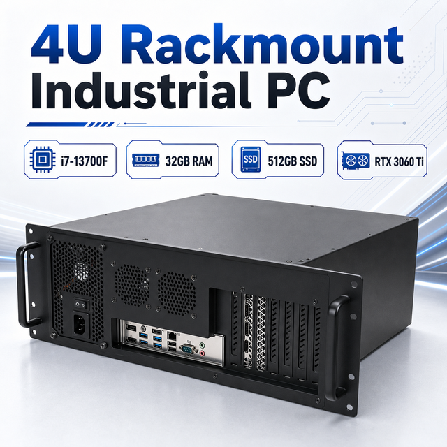AMTIPC 4U Rackmount AI-Edge Computing Workstation Intel Core I7-13700F 32GB DDR5 RAM 512GB NVMe SSD RTX 3060 Ti Windows 11/Linux
